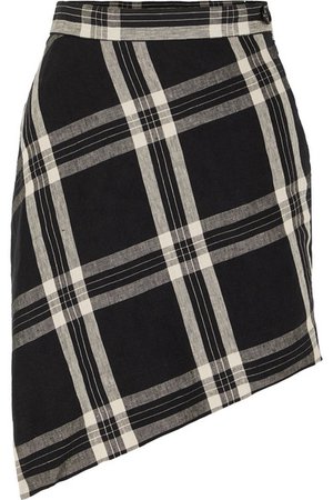 Vivienne Westwood | Infinity wrap-effect asymmetric tartan organic linen mini skirt | NET-A-PORTER.COM