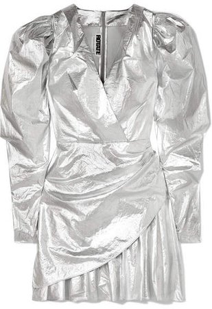 Lamé Mini Dress - Silver