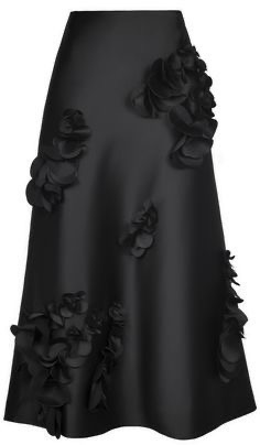 silk skirt black