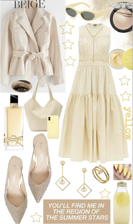 yellow and beige