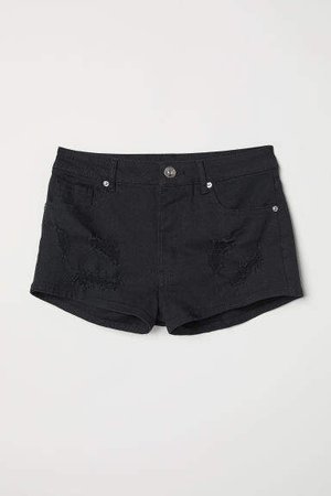 Denim Shorts High Waist - Black
