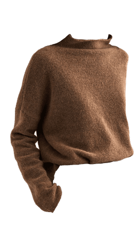 brown high neck sweater