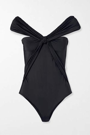 Moon Goddess Off-the-shoulder Swimsuit - Black
