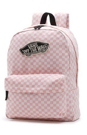 light pink vans checkerboard backpack