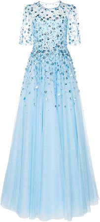Jenny Packham Appliquéd Tulle Dress Size: 8