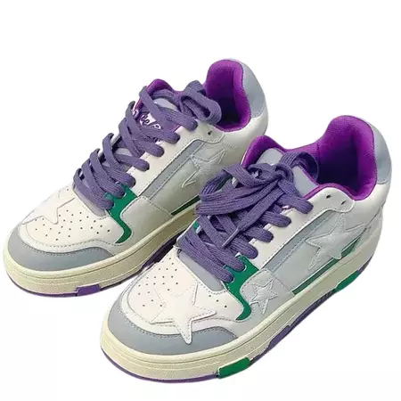White & Purple Aesthetic Star Sneakers | AESTHETIC SHOES – Boogzel Clothing