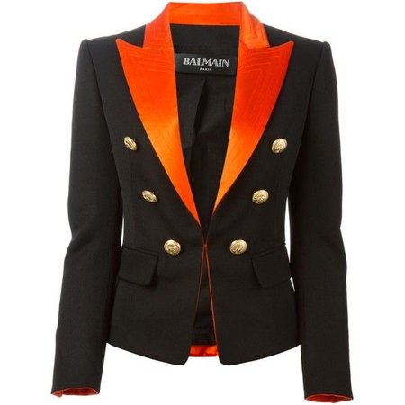 orange black balmain blazer vest