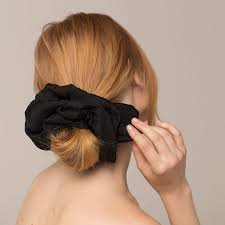 black scrunchie hair style - Google Search