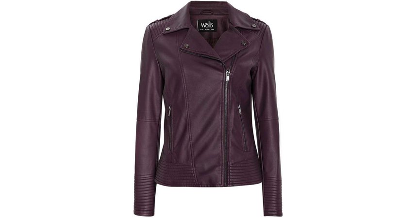 berry purple leather jacket
