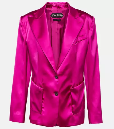 Single Breasted Satin Blazer in Pink - Tom Ford | Mytheresa