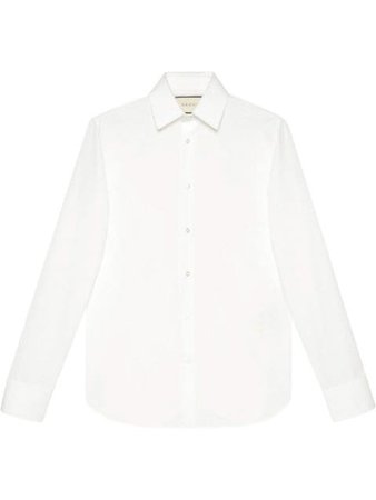 Shop white Gucci classic long sleeve shirt with Express Delivery - Farfetch