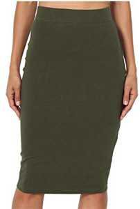 olive green pencil skirt