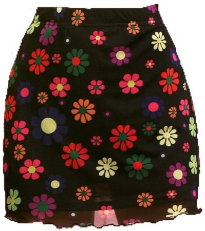 black flower skirt