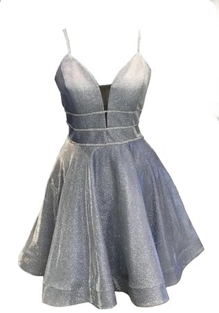 silver short homecoming dress