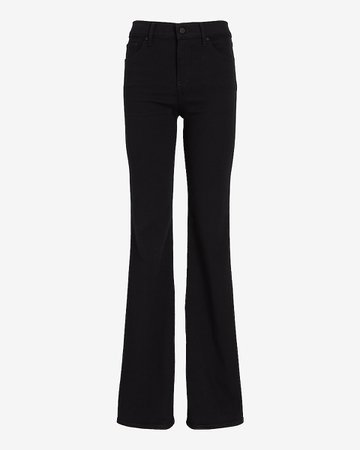 Mid Rise Black 70s Flare Jeans | Express