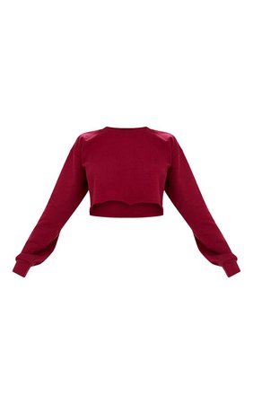 Hot Orange Cut Off Crop Longsleeve Sweater | PrettyLittleThing USA