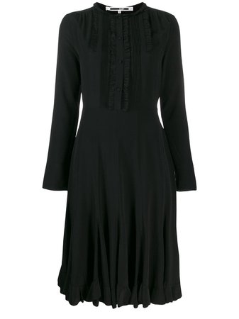 Black Mcq Alexander Mcqueen Ruffled Midi Dress | Farfetch.com