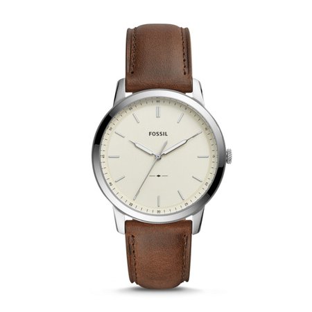 The Minimalist Three-Hand Brown Leather Watch - Fossil