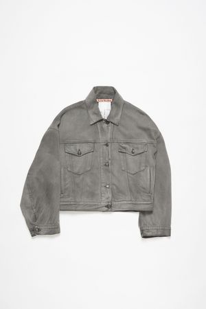Acne Studios - Denim jacket - Relaxed cropped fit - Anthracite grey