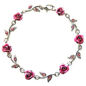 Pink rose bracelet