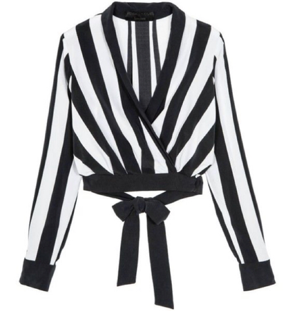 black and white vertical striped shirt