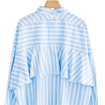 blue white stripes shirt