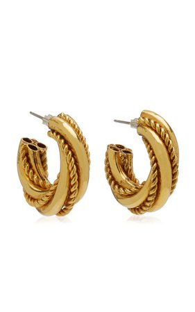 Gold-Plated Chunky Twist Hoop Earrings By Ben-Amun | Moda Operandi