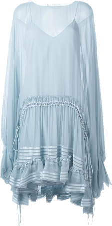 chloé pre-fall 2016 sky blue silk crepe dress