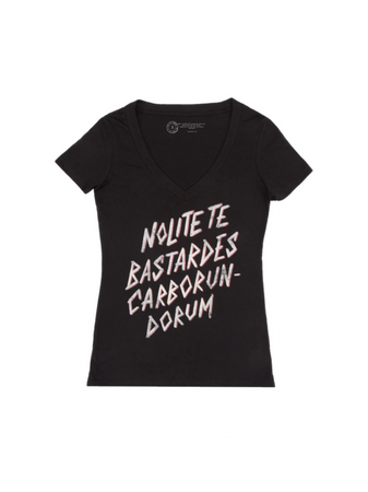 black Nolite te bastardes carborundorum Women's V-Neck T-Shirt graphic tee