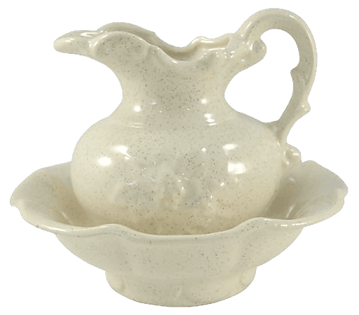 Antique Transfer-Ware Pitcher & Basin png