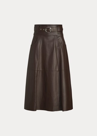 Ralph Lauren, Neha Lambskin A-Line Skirt