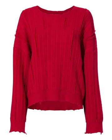Emmet Distressed Red Sweater | RTA