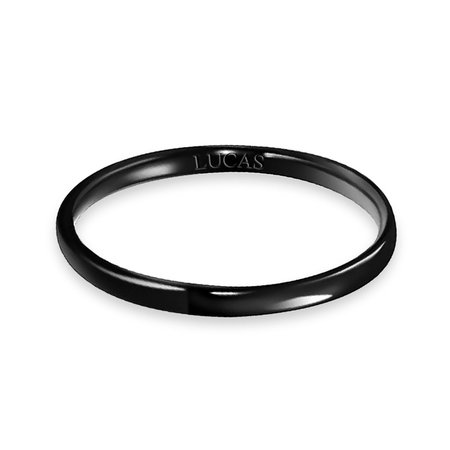 Thin Stackable Dome Black Couples Wedding Band Tungsten Rings 2mm – Bling Jewelry