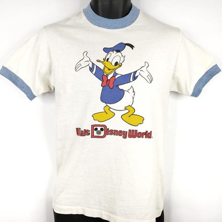Donald Duck Ringer T Shirt Vintage 80s Walt Disney World | Etsy