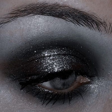 Dark glitter makeup