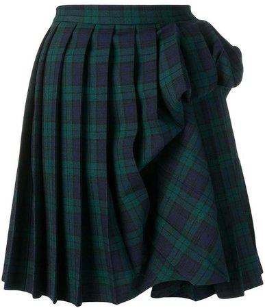 gathered detail pleated skirt