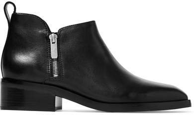 Alexa Leather Ankle Boots - Black