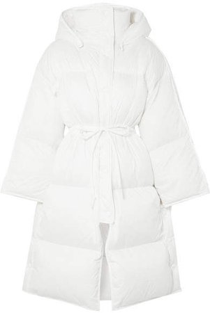 Ottie Oversized Hooded Quilted Shell Down Coat - White