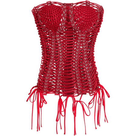 Lace Up Corset - Red