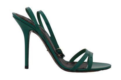 Green Leather Stiletto Heels Sandals – Brand Agent