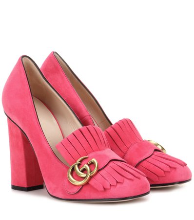 Gucci - Marmont Suede loafer pumps | Mytheresa