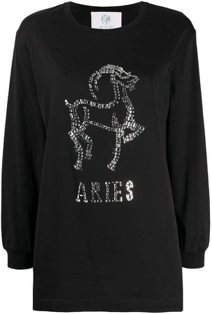 Aries rhinestone-embellished sweatshirt