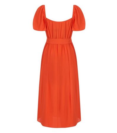 orange puff sleeve maxi dress - Google Search