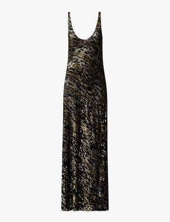SAINT LAURENT - Metallic semi-sheer woven maxi dress | Selfridges.com