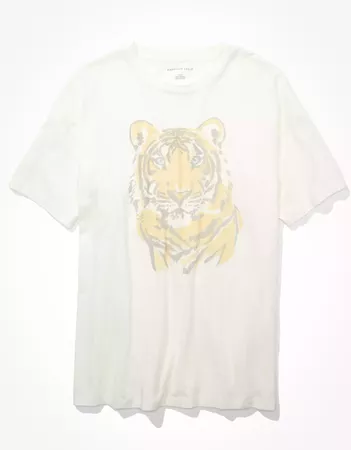 AE Oversized Animal Graphic T-Shirt cream