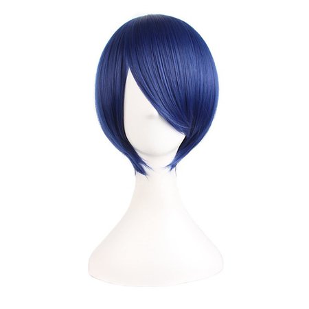 Synthetic Wig Natural Straight With Bangs Wig Short Light Blonde Black Purple Orange Royal Blue Synthetic Hair 10 inch Men's Anime Party Adorable Black Blue 8097258 2020 – $12.47