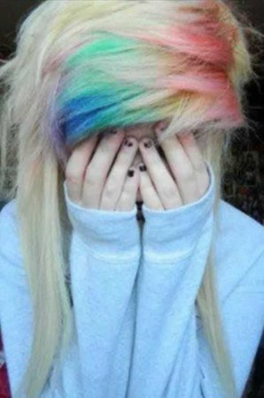 rainbow blonde hair