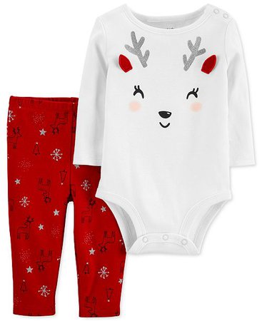 Carter's Baby Girls 2-Pc. Cotton Reindeer Bodysuit & Leggings Set & Reviews - Sets & Outfits - Kids - Macy's