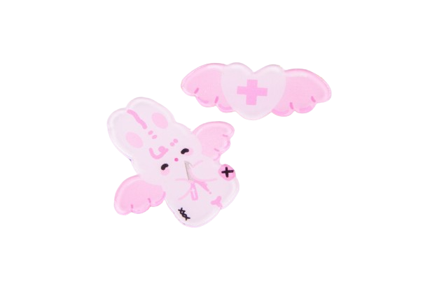 menhera bunny hairclips by KokoKumaShop on etsy