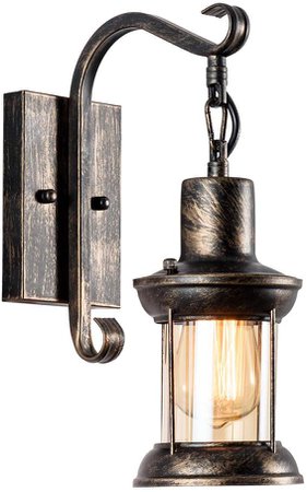 Industrial Vintage Single Head, MOONKIST Rustic Nordic Glass Wall Sconce Fixtures Retro Metal Painting Color Wall lamp for Home Bar Bedroom Bedside Corridor Decorate Wall Light 110V: Amazon.ca: Home & Kitchen